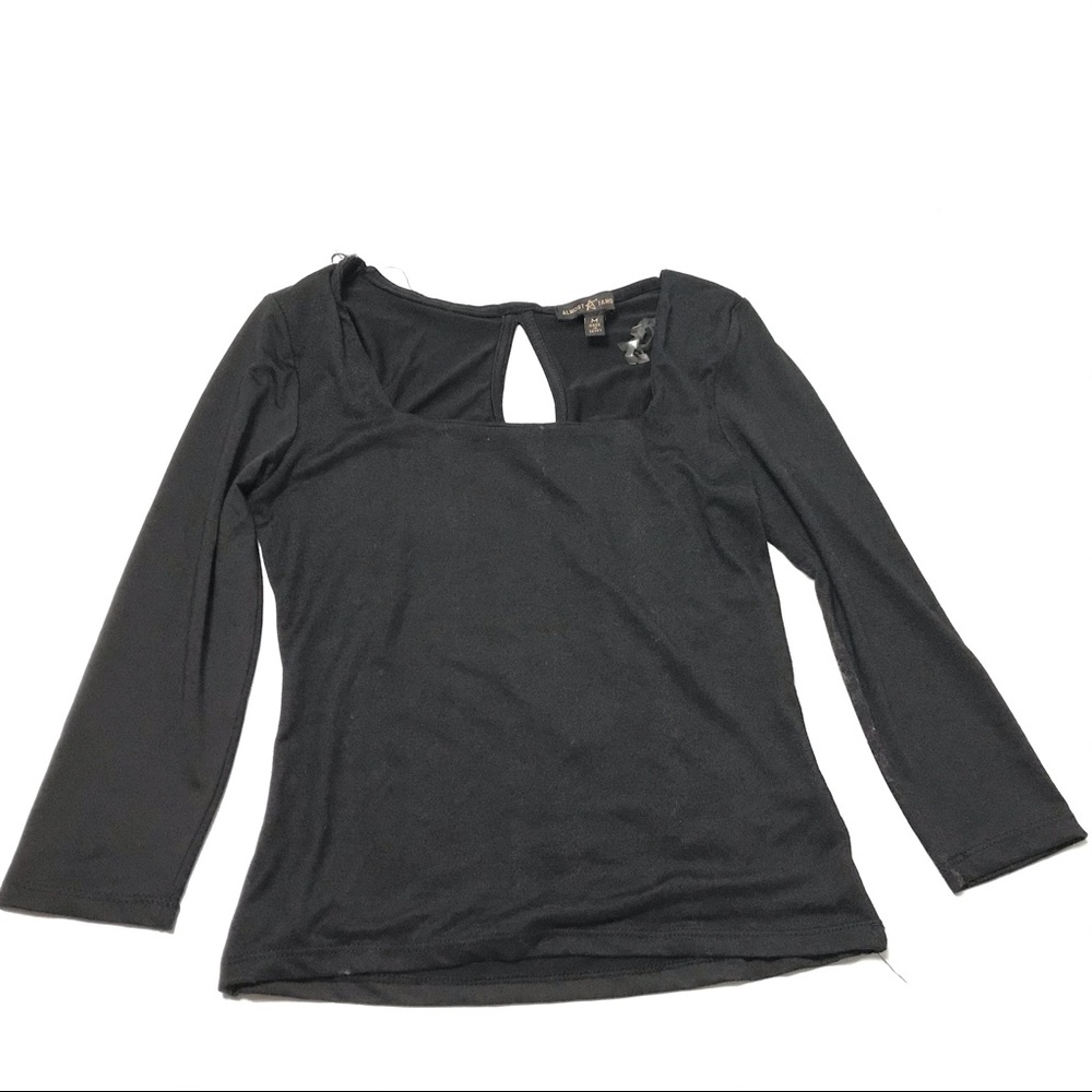 Almost Famous Juniors Girls Top Sz M Black Blouse